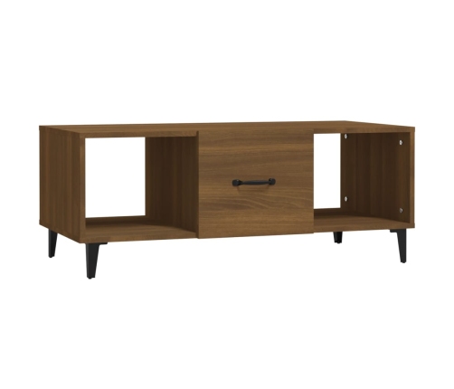 vidaXL Mesa de centro madera contrachapada marrón roble 102x50x40 cm