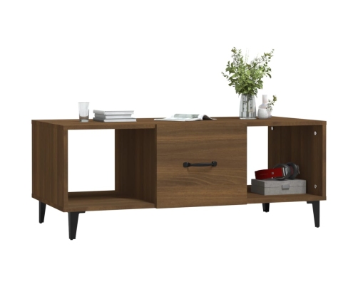 vidaXL Mesa de centro madera contrachapada marrón roble 102x50x40 cm