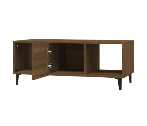 vidaXL Mesa de centro madera contrachapada marrón roble 102x50x40 cm