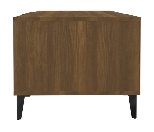 vidaXL Mesa de centro madera contrachapada marrón roble 102x50x40 cm