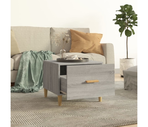 vidaXL Mesa de centro madera contrachapada gris Sonoma 50x50x40 cm