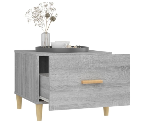 vidaXL Mesa de centro madera contrachapada gris Sonoma 50x50x40 cm