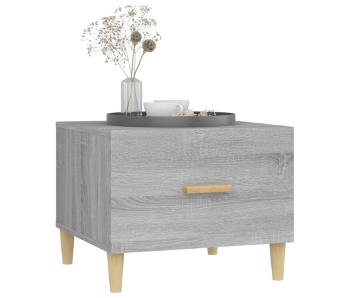 vidaXL Mesa de centro madera contrachapada gris Sonoma 50x50x40 cm