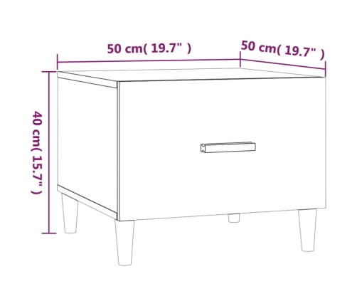 vidaXL Mesa de centro madera contrachapada gris Sonoma 50x50x40 cm