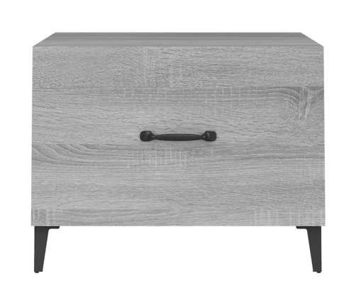 vidaXL Mesa de centro con patas de metal gris sonoma 50x50x40 cm