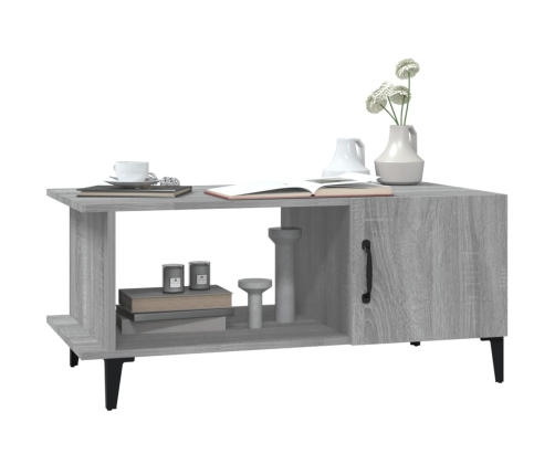 Mesa de centro madera contrachapada gris Sonoma 90x50x40 cm