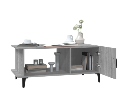 Mesa de centro madera contrachapada gris Sonoma 90x50x40 cm