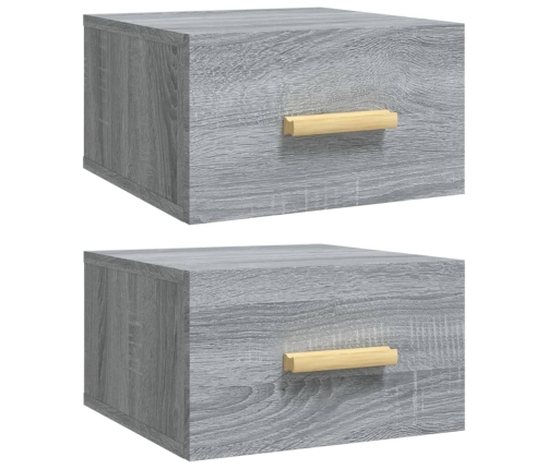 Mesitas de noche de pared 2 uds color gris Sonoma 35x35x20 cm