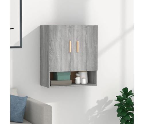 Armario de pared madera contrachapada gris Sonoma 60x31x70 cm