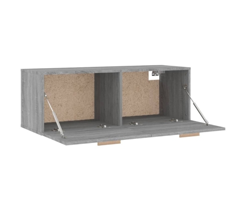 Armario pared madera contrachapada gris Sonoma 100x36,5x35 cm