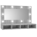 Mueble con espejo y LED color gris Sonoma 90x31,5x62 cm