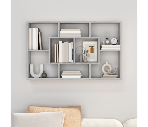 Estantería de pared madera ingeniería gris Sonoma 85x16x52,5 cm