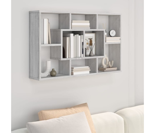 Estantería de pared madera ingeniería gris Sonoma 85x16x52,5 cm