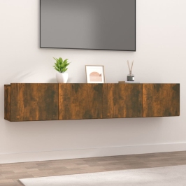 Muebles de TV 2 uds madera ingeniería color roble 80x30x30 cm