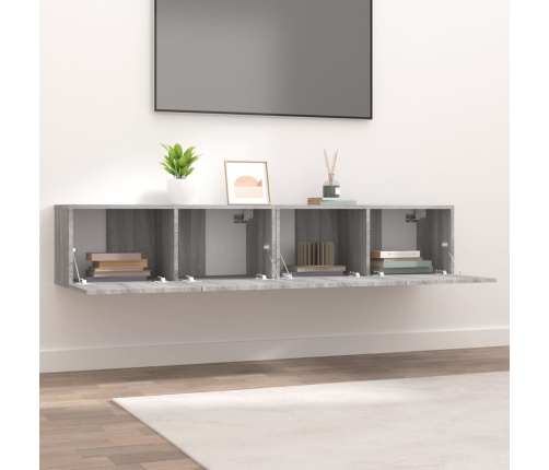 Muebles de TV 2 uds madera ingeniería gris Sonoma 80x30x30 cm