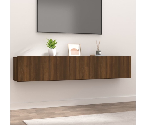 Muebles de TV 2 uds madera ingeniería roble marrón 80x30x30 cm