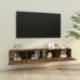 Muebles de pared de TV 2 uds madera roble ahumado 100x30x30 cm