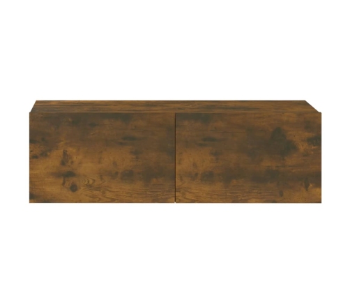 Muebles de pared de TV 2 uds madera roble ahumado 100x30x30 cm