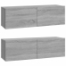 Muebles de pared para TV 2 uds madera gris Sonoma 100x30x30 cm