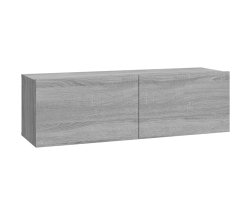 Muebles de pared para TV 2 uds madera gris Sonoma 100x30x30 cm