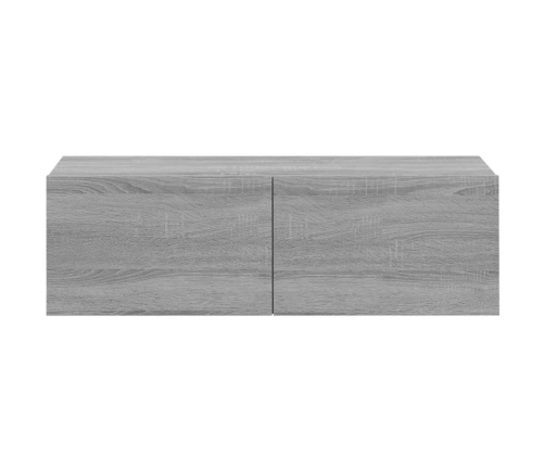 Muebles de pared para TV 2 uds madera gris Sonoma 100x30x30 cm