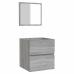 Armario de baño con espejo madera contrachapada gris Sonoma