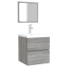 Armario de baño con espejo madera contrachapada gris Sonoma