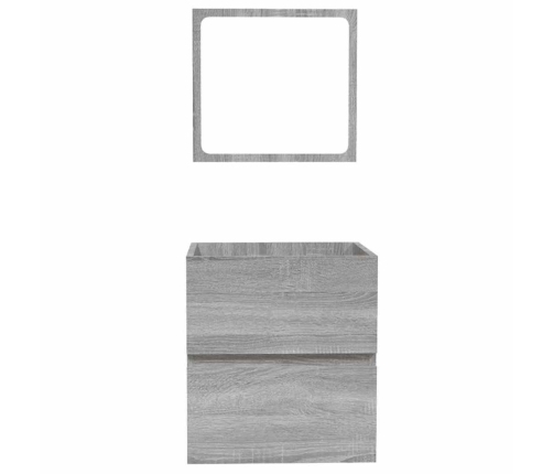 Armario de baño con espejo madera contrachapada gris Sonoma