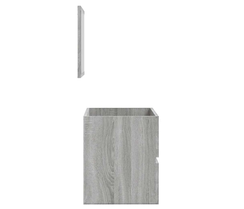 Armario de baño con espejo madera contrachapada gris Sonoma