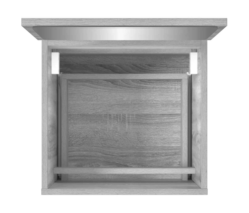 Armario de baño con espejo madera contrachapada gris Sonoma