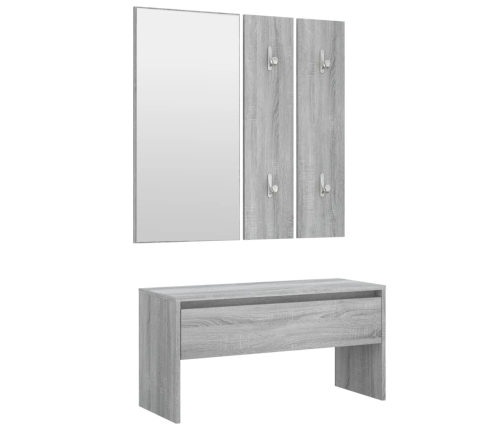 Set de muebles de recibidor madera contrachapada gris Sonoma