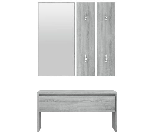 Set de muebles de recibidor madera contrachapada gris Sonoma