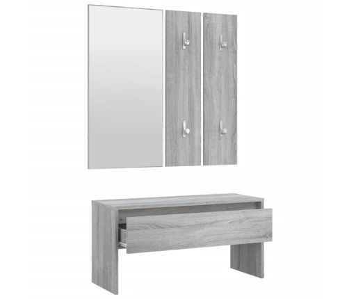 Set de muebles de recibidor madera contrachapada gris Sonoma