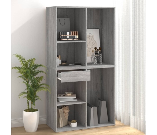 Armario maquillaje madera contrachapada gris Sonoma 80x40x75 cm