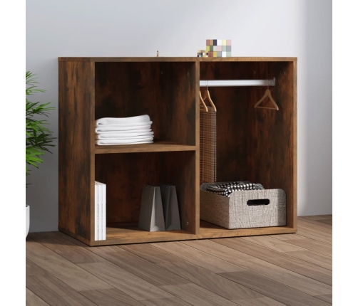 Mueble vestidor madera contrachapada roble ahumado 80x40x65 cm