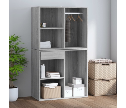 Mueble vestidor madera contrachapada gris Sonoma 80x40x65 cm