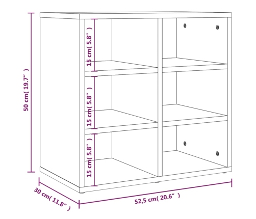 Mueble zapatero color roble ahumado 52,5x30x50 cm