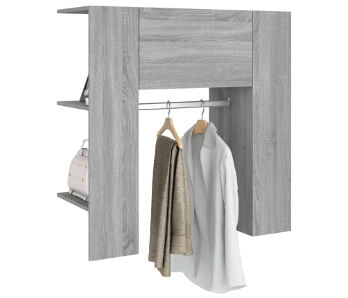 Mueble de recibidor madera ingeniería gris Sonoma 97,5x37x99 cm