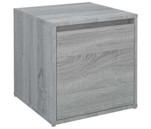 Cajón taburete madera contrachapada gris Sonoma 40,5x40x40 cm