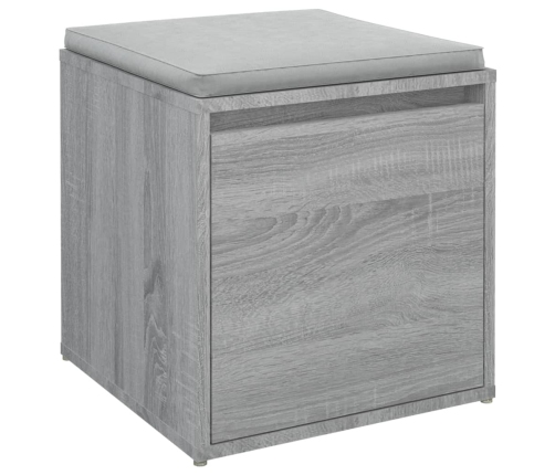 Cajón taburete madera contrachapada gris Sonoma 40,5x40x40 cm