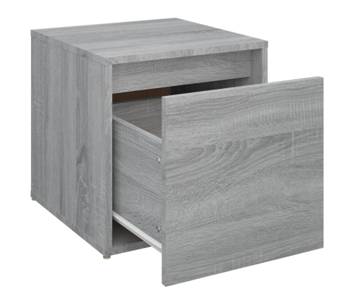 Cajón taburete madera contrachapada gris Sonoma 40,5x40x40 cm