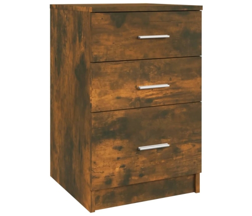 vidaXL Mesita de noche madera contrachapada roble ahumado 40x40x63 cm