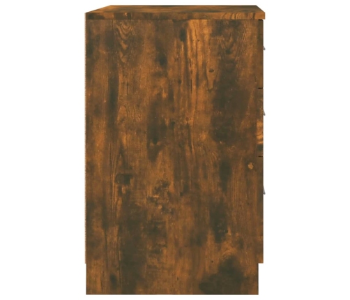 vidaXL Mesita de noche madera contrachapada roble ahumado 40x40x63 cm