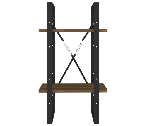 Estantería 2 niveles madera marrón roble 40x30x70 cm
