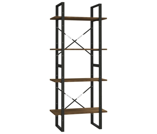 Estantería contrachapada 4 niveles roble marrón 60x30x140 cm