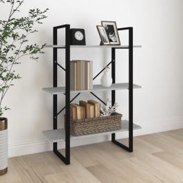 Estantería madera contrachapada gris Sonoma 80x30x105 cm