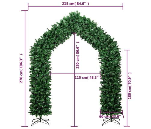 Arco de navidad verde 270 cm