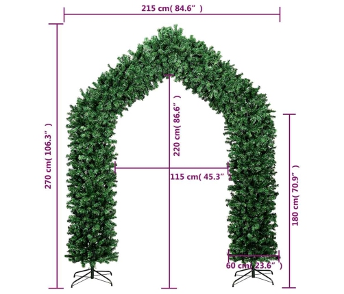 Arco de navidad verde 270 cm