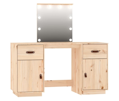 Juego de tocador con LED madera maciza de pino