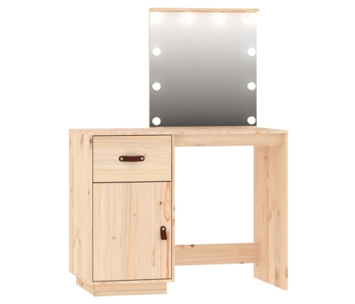 Juego de tocador con LED madera maciza de pino